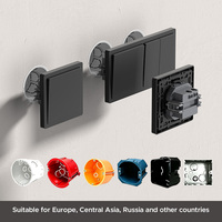 Prise murale modulaire russe BENDI 16A 250V Schuko 2 prises anti-effraction ignifuge PC IP20 Modèle C21