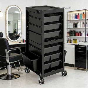 Armoire de rangement pour salon de coiffure, Meuble de rangement pour outils de coupe avec porte, Armoire à outils mobile, Chariot de salon de coiffure, Chariot pour outils de coloration à chaud - Product Image 5