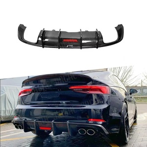Difusor Trasero con Aspecto de Fibra de Carbono para Audi A5 S5 B9 Sline 2017 2018 2019, Color Negro Brillante, Alerón Trasero - Product Image 1