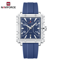 NAVIFORCE Officiel 6112 Montre en Polycarbonate et Silicone à Quartz, Chiffres Romains, Montre Sport Chic pour Lycéens