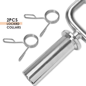 Weight <b>Bar</b> 34 Inch <b>Tricep</b> <b>Bar</b> Standard Solid Steel Threaded Triceps Training <b>Bar</b> Fits 1 Inch Weight Plates With 2 Ring Collars - Product Image 6