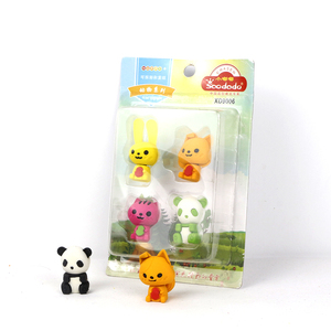 Soododo Tùy Chỉnh Mini Dễ Thương Tpr Văn Phòng Phẩm Phim Hoạt Hình Hình Dạng Ưa Thích Trường Bụi Bẩn Bút Chì 3D Động Vật Cao Su Kawaii Mèo Và Gấu Trúc Tẩy - Product Image 1