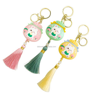 Cao su mềm sáng tạo Keyring dây buộc túi phụ kiện xe hơi Trung Quốc Dragon Boat Festival PVC 3D phim hoạt hình may mắn thỏ <span class=keywords><strong>Keychain</strong></span> - Product Image 1