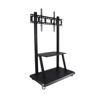 Support TV motorisé en métal pour écran LED de 55 à 120 pouces, chariot électrique réglable en hauteur avec support pour caméra et plateau pour PC