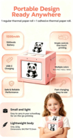 Imprimante thermique de codes-barres mini Tuya Stickerbox AI à commande vocale 57 mm 300 DPI Type-C 1300 mAh Écran IPS 2,8 pouces WiFi 2,4 G En stock