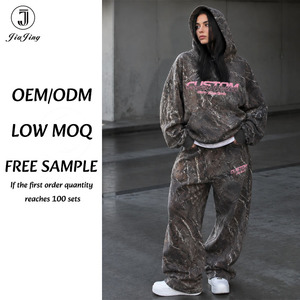 Ensemble 2 pièces décontracté pour <span class=keywords><strong>femme</strong></span>, imprimé camouflage personnalisé, sweat à capuche et pantalon, grande taille, <span class=keywords><strong>survêtement</strong></span> <span class=keywords><strong>de</strong></span> <span class=keywords><strong>sport</strong></span> pour fille - Product Image 1