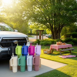 Gobelet en silicone OEM/ODM 40 oz avec paille pour voiture, extérieur, randonnée, camping, sport – Design moderne et écologique - Product Image 2