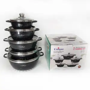 Aluminum die cast hot pot soup cookware set with granite coating
