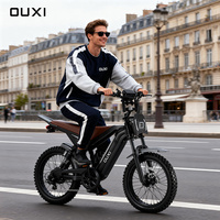OUXI Gt20pro Bicicleta Eléctrica Todoterreno de 7 Velocidades y 20 Pulgadas con Frenos de Aceite de 750W, Gran Oferta, Bicicleta de Montaña MTB