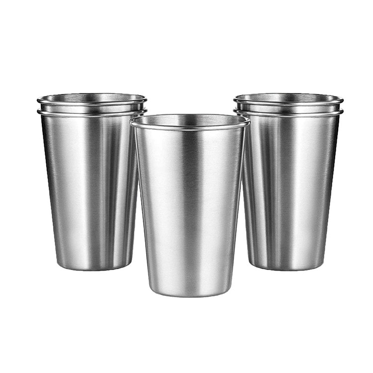 16 Ounce Metal Drinking Glasses Pint Cups Shatterproof Cup Stainless Steel  Tumblers for Bar| Alibaba.com