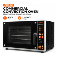 Four de boulangerie professionnel à commande tactile, en acier inoxydable, avec fonction vapeur, thermostat réglable, protection contre la surchauffe et bac à miettes amovible