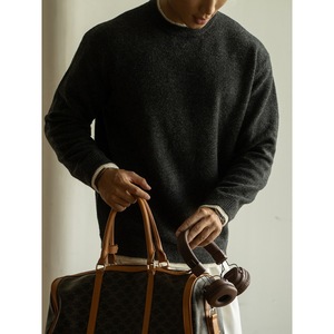 Suéter Casual para Hombre, Estilo Old Money, de <span class=keywords><strong>Dos</strong></span> Piezas con Colores Contrastantes, Hombros Caí<span class=keywords><strong>dos</strong></span>, Cuello Chino, Transpirable y Cálido - Product Image 3
