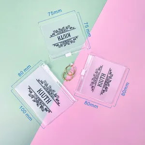 नेकलेस फ्रॉस्टेड पैकेजिंग कस्टम लोगो पीवीसी क्लियर जिपर बैग उत्पाद मिनी जिपलॉक बैग गुलाबी आभूषण पाउच