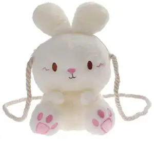 Usine cheveux raides 3D mignon en peluche Animal sac à bandoulière femmes filles lapin croix corps en peluche animaux sacs à bandoulière