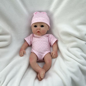 22cm 100% Vollsilikon-Körper Silikon-Reborn-Mädchenpuppe Realistische Lebensechte Vollsilikon-<span class=keywords><strong>Puppe</strong></span> Neugeborenes Babypuppe für Kinder - Product Image 5