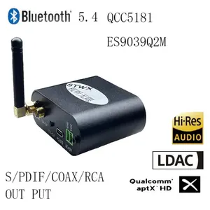 QCC3084/QCC5181 <span class=keywords><strong>Bluetooth</strong></span> 5.4 ES9039 DSD USB <span class=keywords><strong>vers</strong></span> fibre/<span class=keywords><strong>convertisseur</strong></span> Coaxial adaptateur <span class=keywords><strong>Audio</strong></span> DSD 192khz - Product Image 3