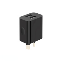 Pengisi Daya Dinding USB Ganda Mini 5V 2.1A Adaptor Daya Perjalanan Colokan EU US AU Multi Region untuk Smartphone dan Tablet
