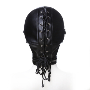 Máscara de Cuero PU para Cabeza Completa, Máscara de Bondage SM con Bola para la Boca, Cubre Ojos Desmontable, Correa Ajustable, Accesorio para Juegos de Rol para Adultos - Product Image 4