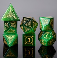 Ensemble de dés DND en cristal œil de chat violet, faits à la main, écologiques, 7 pièces, dés polyédriques gravés en pierres précieuses, motifs dorés, Dungeons & Dragons
