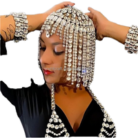 Serre-tête de mariée simple avec chaîne de cheveux en diamant pour femme, idéal pour les fêtes de Noël, style bohème indien, bijou de tête en alliage