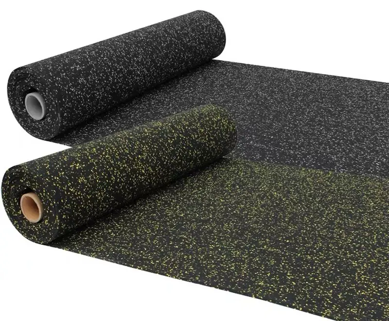 ISO-Accredited 8mm Thick Gym Mats Easy to Install and Clean Protective Rubber Flooring Roll for Gyms 5mm Roll