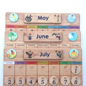 Amazon es mejor-venta 2020 Casa de calendario-Calendario de madera calendario permanente <span class=keywords><strong>mapa</strong></span> del <span class=keywords><strong>tiempo</strong></span>-Waldorf Montessori de c - Product Image 1