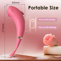 Kleiner Delfin-Saugmassager mit Vibration und Vibrationsstab mit 10 Frequenzen, Silikon, wiederaufladbar, für Erwachsenen-Vergnügen