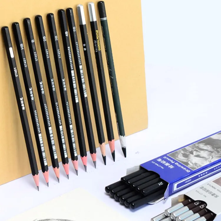 Set pensil sketsa dan gambar, Set seni seni penjualan laris pensil sketsa seniman profesional