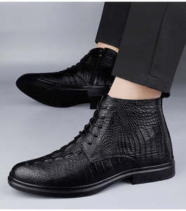 Bottes en cuir élégantes pour hommes de bonne qualité, bottes à bout pointu tendance, grandes tailles, bottes à la cheville pour hommes - Product Image 6
