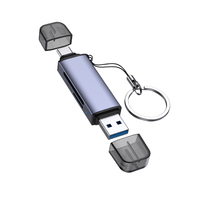 FEIXUAN, superventas, lector de tarjetas TF/SD 2 en 1 personalizado, aleación de aluminio, USB 3,0, 5Gbps, lectores de tarjetas para teléfonos móviles, dispositivos tipo C