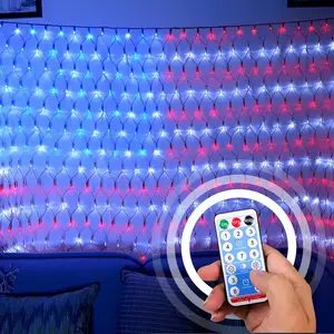 Venta al por mayor nuevas tendencias colgante 1M * 2mled matriz para exterior decorativo bandera americana luces boda fiesta Patio