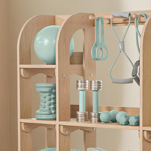 Домашний тренажерный зал оборудование для фитнеса Коврик для йоги пенный ролик многофункциональный деревянный стеллаж для хранения - Product Image 2