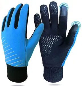 Touchscreen Wasserdichtes Silikon gel Palm Fleece Futter Winter Warme Fahrrad lauf handschuhe