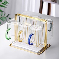 Ensemble de tasses en verre résistant à la chaleur avec poignée pour le thé et le lait, usage quotidien à la maison