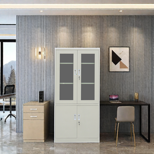 Hot <strong>Sale</strong> Modern 4-Door Metal Office Furniture <strong>Filing</strong> <strong>Cabinet</strong> Glass Door Steel Lemari Besi Archivad File Filling <strong>Cabinet</strong> - Product Image 1