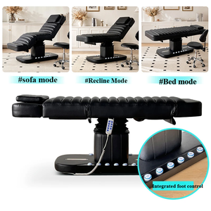 Table de massage électrique professionnelle, robuste (320 kg), avec commande au pied et éclairage LED, fauteuil de spa facial réglable - Product Image 4