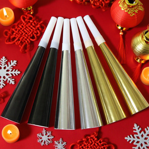 Cornets <span class=keywords><strong>de</strong></span> fête en papier métallisé or, noir et argent, pour le réveillon du Nouvel <span class=keywords><strong>An</strong></span> et les fêtes d'anniversaire - Product Image 4