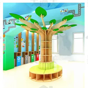 Leitura árvore crianças madeira estante biblioteca escola jardim de infância estante chão decoração crianças playground show prateleira esteira