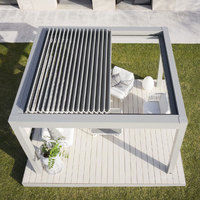 Auvent rétractable moderne motorisé en PVC et aluminium, imperméable, pour balcon, patio, pergola extérieure
