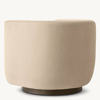 Chêne Base Pivotant Canapé Simple Casual Salon Tissu Accoudoir Canapé Chambre Moderne Doux Café Fauteuil
