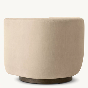 Sofá individual giratorio con base de roble, reposabrazos de tela para sala de estar informal, sillón moderno de café suave para dormitorio - Product Image 3