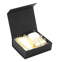 Boîte cadeau personnalisée, petite, noire, pliable, pour cosmétiques, mariage, anniversaire, demande en mariage, avec fermeture magnétique, pour bijoux