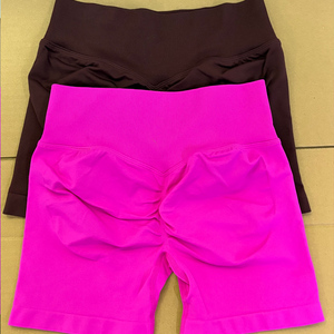 Haute qualité femmes XL <span class=keywords><strong>taille</strong></span> haute nude sentiment respirant séchage rapide sans couture solide Nylon <span class=keywords><strong>sport</strong></span> Fitness Yoga Shorts - Product Image 1