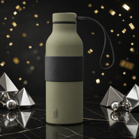 Bouteille d'eau isotherme de luxe CONTATTO 500 ml, cadeau d'affaires, vert olive mat, acier inoxydable 304, flacon, Noël, Nouvel An