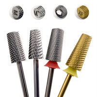 7.0 XF 4IN1 forets à ongles coniques en carbure de titane forets en carbure d'ongles jaune foret à ongles outils de manucure