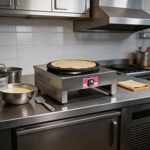 Crêpière Électrique Commerciale Antiadhésive, Plaque Chauffante Rotative Automatique pour Crêpes Françaises, Température Réglable pour Desserts - Product Image 5