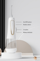 Hydropulseur sans fil 5 modes hydropulseur dentaire portable irrigateur oral