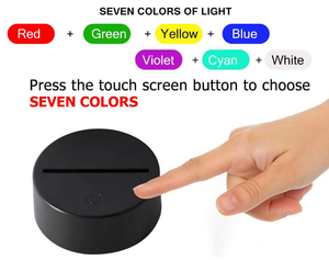 Más vendidos, novedosos y creativos, 3D <span class=keywords><strong>Touch</strong></span>, Base de luz ambiental que cambia de <span class=keywords><strong>Color</strong></span> de siete colores, decoración de dormitorio acrílico, luz nocturna - Product Image 5