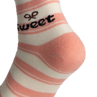 Chaussettes en éponge à rayures blanches roses pour femmes automne hiver longueur d'équipage moelleux chaud respirant anti-dérapant tricoté coton serviette sentiment