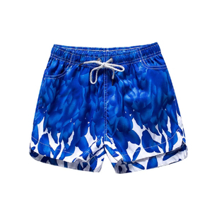 Shorts de bain personnalisés à séchage rapide, extensibles dans 4 directions, imprimé bleu, shorts de plage OEM, prix bas - Product Image 6